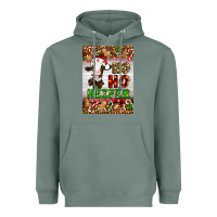 Sage Christmas Ho Ho Ho Heifer Heavyweight Hoodie - Artiststas