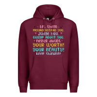 Burgundy let them Premium Hoodie - MaliasSmallBusiness
