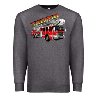 Charcoal Heather firefighter fire truck Premium Sweatshirt - Artiststas