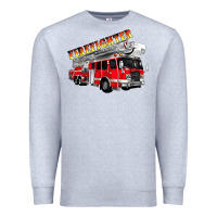 Heather Grey firefighter fire truck Premium Sweatshirt - Artiststas