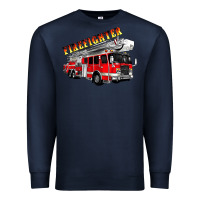 Navy firefighter fire truck Premium Sweatshirt - Artiststas