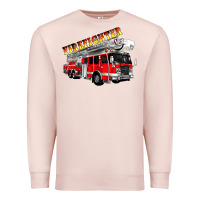Pale Pink firefighter fire truck Premium Sweatshirt - Artiststas