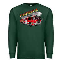 Sports Green firefighter fire truck Premium Sweatshirt - Artiststas