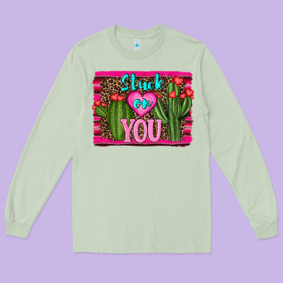 Stuck On You Cactus Long Sleeve Tee Designed By Ranaportraitstore