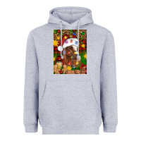 Heather Grey Christmas horse Heavyweight Hoodie - Artiststas
