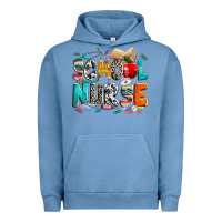 Pigment Pebble Blue school nurse Urban Hoodie - NancyCooperArtShop