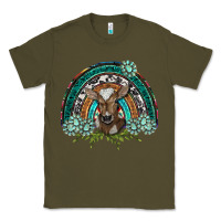 Army Green turquoise gemstones brown baby cow  rainbow Classic Tee - BarkalooDesign