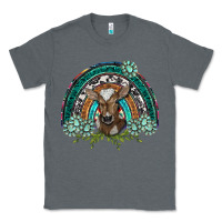 Charcoal Heather turquoise gemstones brown baby cow  rainbow Classic Tee - BarkalooDesign