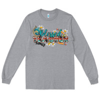 Heather Grey blessed teacher Long Sleeve Tee - texasbilliewilder