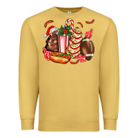 Antique Gold Christmas tree cake American football  ball and hot dogs ado Premium Sweatshirt - AdoDesignShop