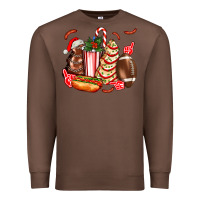 Chestnut Christmas tree cake American football  ball and hot dogs ado Premium Sweatshirt - AdoDesignShop