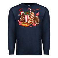 Christmas Tree Cake American Football  Ball And Hot Dogs Ado Premium Sweatshirt | Teevron