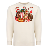 Sandshell Christmas tree cake American football  ball and hot dogs ado Premium Sweatshirt - AdoDesignShop