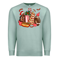 Seafoam Christmas tree cake American football  ball and hot dogs ado Premium Sweatshirt - AdoDesignShop