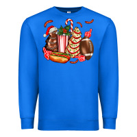 True Royal Christmas tree cake American football  ball and hot dogs ado Premium Sweatshirt - AdoDesignShop