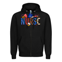 Black American Nurse Zipper Hoodie - Neo Western