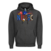 Charcoal Heather American Nurse Zipper Hoodie - Neo Western