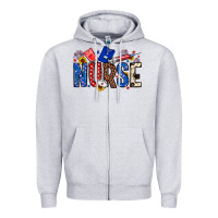 Heather Grey American Nurse Zipper Hoodie - Neo Western