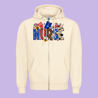 American Nurse Zipper Hoodie Designed By Neo Western