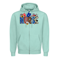 Seafoam American Nurse Zipper Hoodie - Neo Western