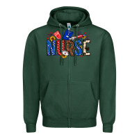 Sports Green American Nurse Zipper Hoodie - Neo Western