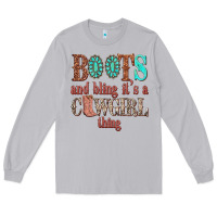 Moon Dust boots and bling its a cowgirl thing Long Sleeve Tee - texasbilliewilder