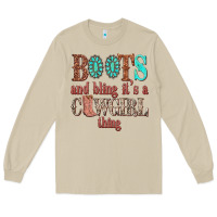 Mushroom boots and bling its a cowgirl thing Long Sleeve Tee - texasbilliewilder