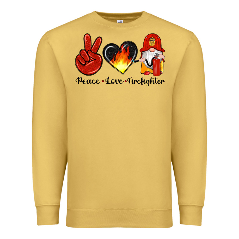 Peace Love Firefighter Premium Sweatshirt by Artiststas | Teevron