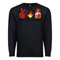 Black peace love firefighter Premium Sweatshirt - Artiststas