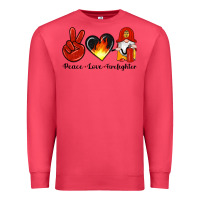 Cardinal peace love firefighter Premium Sweatshirt - Artiststas