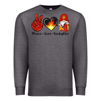 Charcoal Heather peace love firefighter Premium Sweatshirt - Artiststas