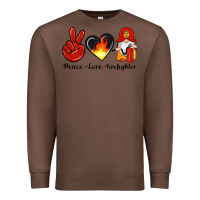 Chestnut peace love firefighter Premium Sweatshirt - Artiststas