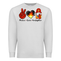 Dove Grey peace love firefighter Premium Sweatshirt - Artiststas