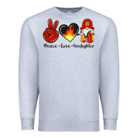 Heather Grey peace love firefighter Premium Sweatshirt - Artiststas