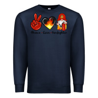 Navy peace love firefighter Premium Sweatshirt - Artiststas