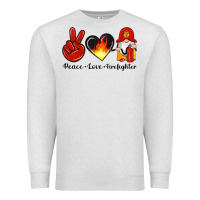 Oatmeal Heather peace love firefighter Premium Sweatshirt - Artiststas