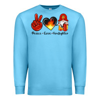 Ocean Blue peace love firefighter Premium Sweatshirt - Artiststas