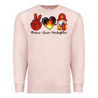 Pale Pink peace love firefighter Premium Sweatshirt - Artiststas
