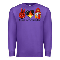 Purple peace love firefighter Premium Sweatshirt - Artiststas