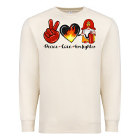 Sandshell peace love firefighter Premium Sweatshirt - Artiststas