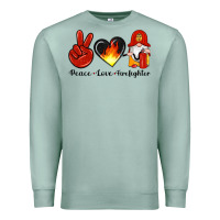 Seafoam peace love firefighter Premium Sweatshirt - Artiststas