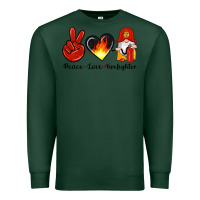Sports Green peace love firefighter Premium Sweatshirt - Artiststas