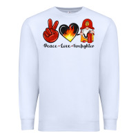 White peace love firefighter Premium Sweatshirt - Artiststas