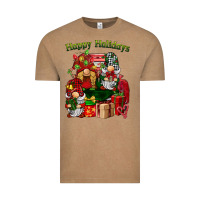 Vintage Coffee happy holidays gnomes truck Vintage Tee - BarkalooDesign