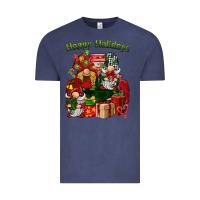 Vintage Denim happy holidays gnomes truck Vintage Tee - BarkalooDesign