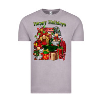 Vintage Zinc happy holidays gnomes truck Vintage Tee - BarkalooDesign