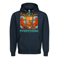 Navy pumpkin spice everything Zipper Hoodie - HRA Design Shop
