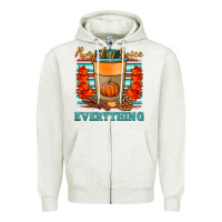 Oatmeal Heather pumpkin spice everything Zipper Hoodie - HRA Design Shop