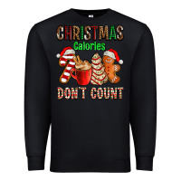 Black christmas calories dont count with  christmas tree cake and cookies ad Premium Sweatshirt - AdoDesignShop