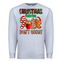 Heather Grey christmas calories dont count with  christmas tree cake and cookies ad Premium Sweatshirt - AdoDesignShop